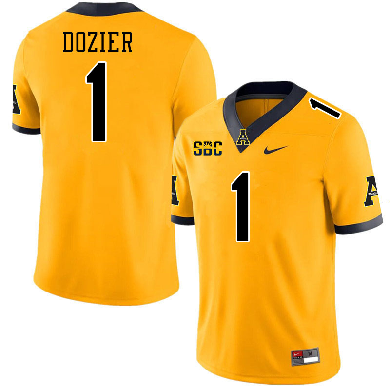 Appalachian State Mountaineers #1 Davion Dozier College Football Jerseys-Gold